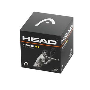 Head squashbal Prime dubbel geel 1x - Squashwebwinkel